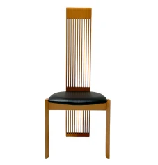 Post-Modern Slatted High Back Dining Room Chairs by Pietro Costantini, 1980s